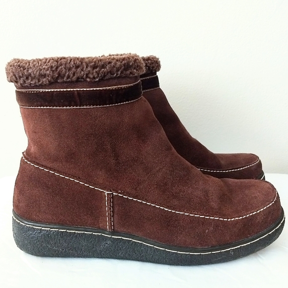 Land's End Brown Suede & Microfleece Winter Boots - Picture 4 of 8